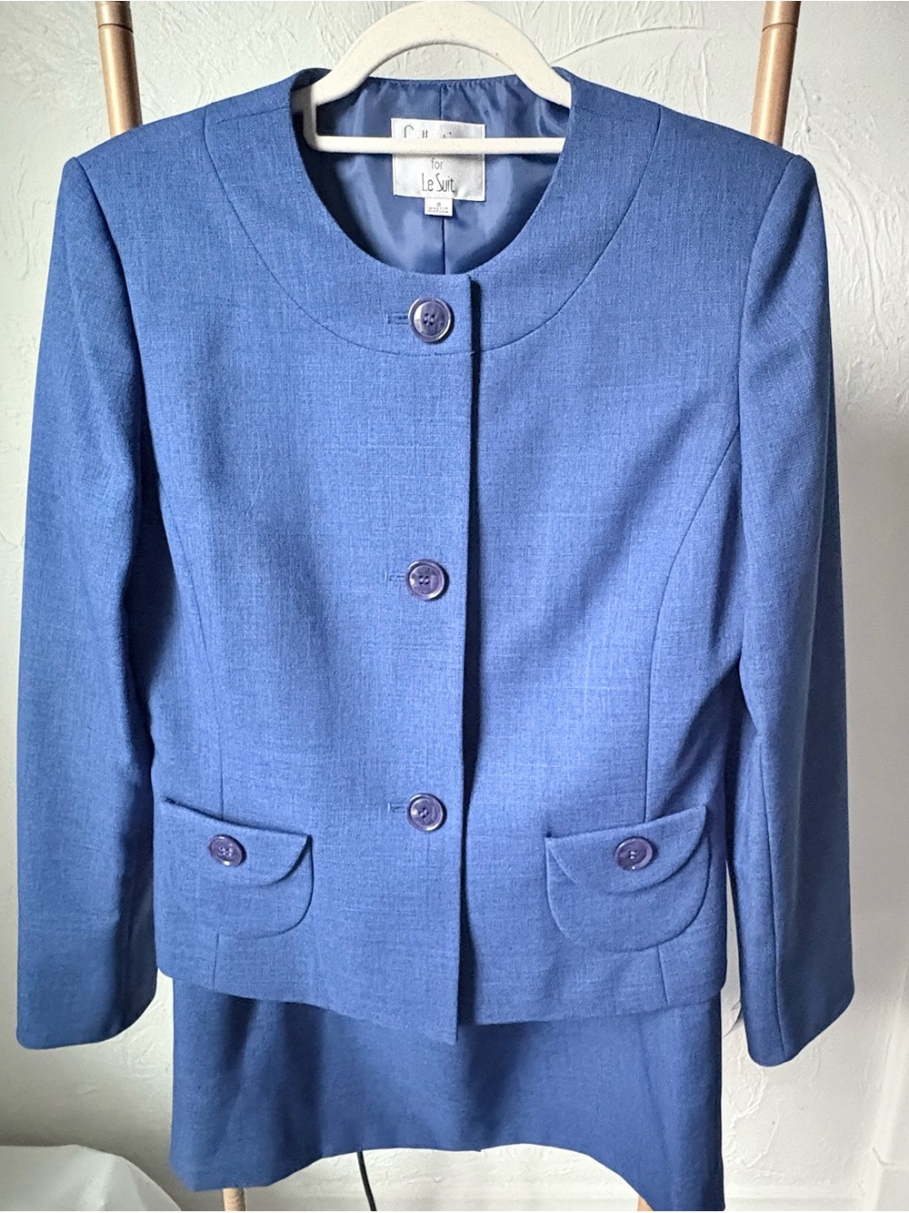 Collections for Le Suit 2-Piece Royal Blue Skirt Suit Set Size 8 NWT